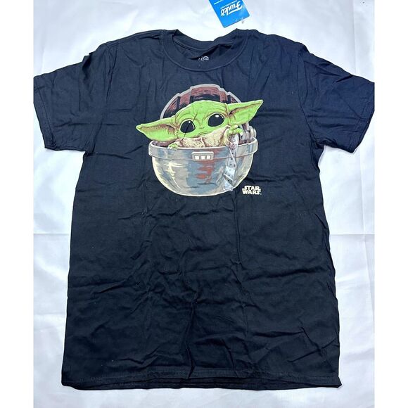 Star wars Men's Medium Tee The Mandalorian The Child Grogu black T-Shirt - Picture 4 of 8